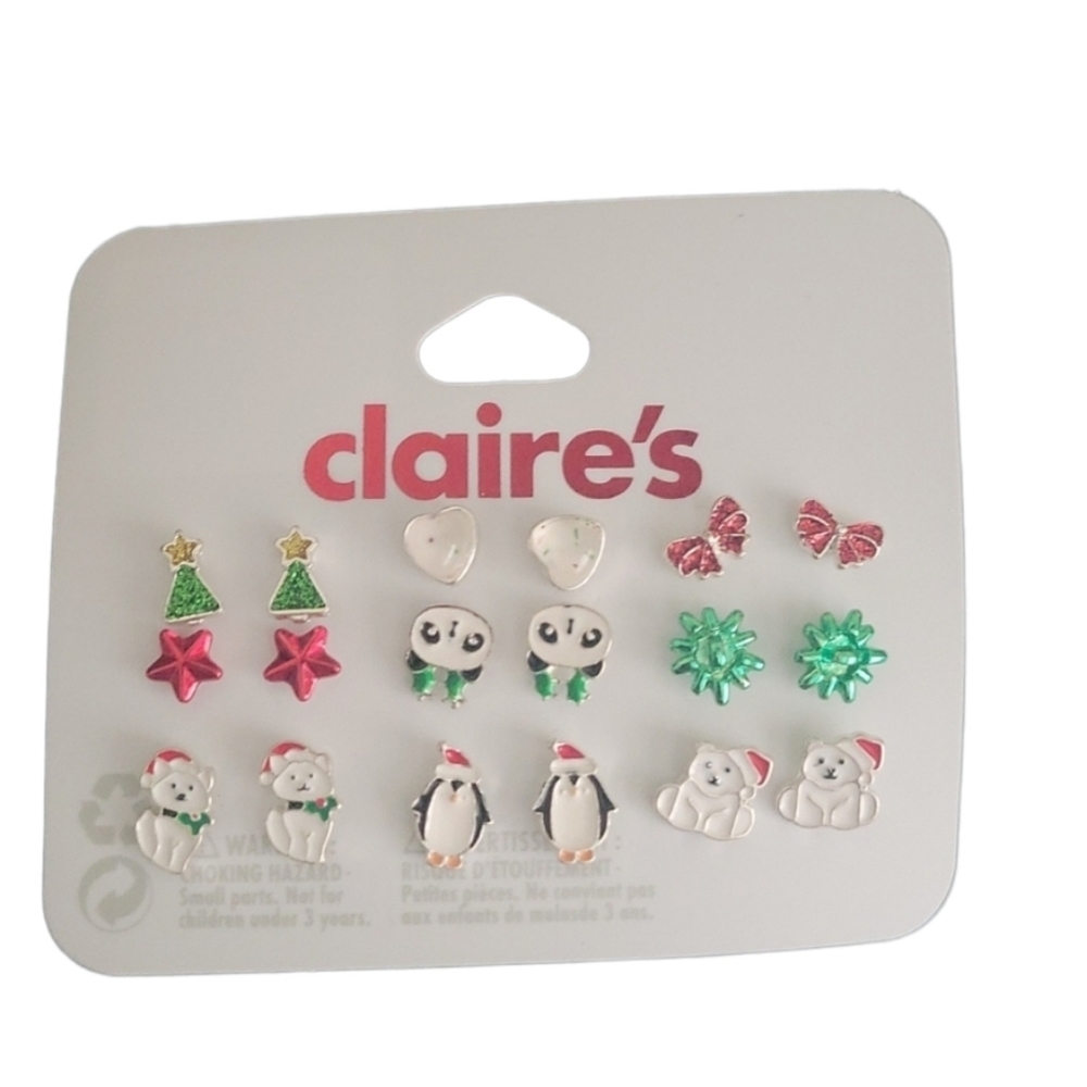 Claire's 9 piece Earring Christmas set